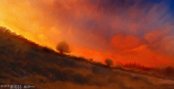 SUNSET HILL Painting - BY MIKOS • MLPAPPAS AT PAPPASARTS #FOLLOWART #MIKOS • MLPappas • PappasArts • MIKOSarts • MIKOSarts.com #mikos #pappasarts #mlpappas #mikosarts Paintings and ArtWork by MIKOS • MLPappas • PappasArts • MIKOSarts _ http://PAPPASARTS.WORDPRESS.COM _  http://TWITTER.COM/PAPPASARTS _ http://MIKOSarts.wordpress.com _ #art #followArt #painting #fineart #contemporaryart #drawing #artist #arts "ArtWork by MIKOS" "ArtWorks by MIKOS"ART #ARTIST  "The Art of Mikos" MikosArts.com PappasArts.com  copy 2